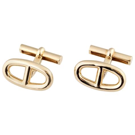 hermes gold cufflinks